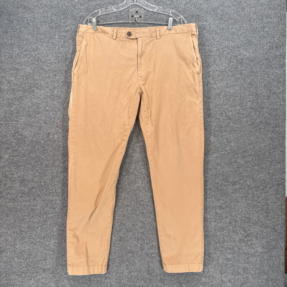Brooks Brothers Red Fleece Pants Mens 38x32 Tan Red Stretch Khaki Cotton Chino